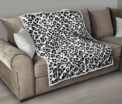 White Leopard Print Quilt