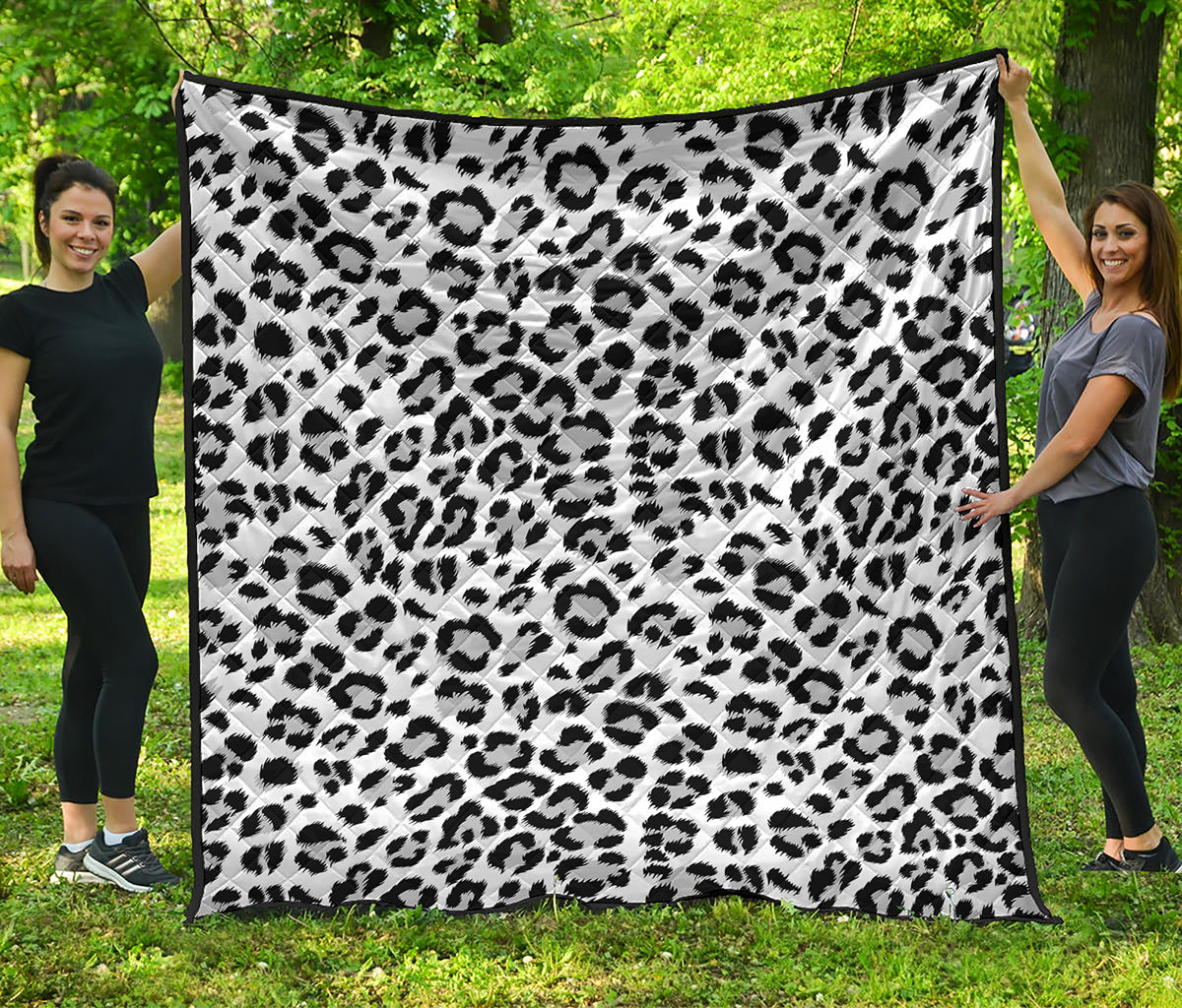 White Leopard Print Quilt