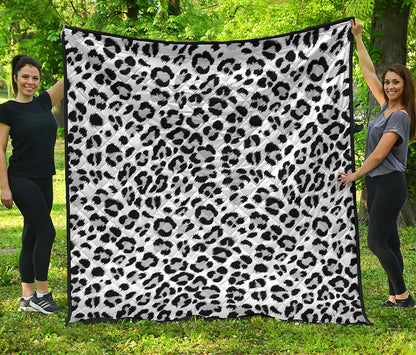 White Leopard Print Quilt