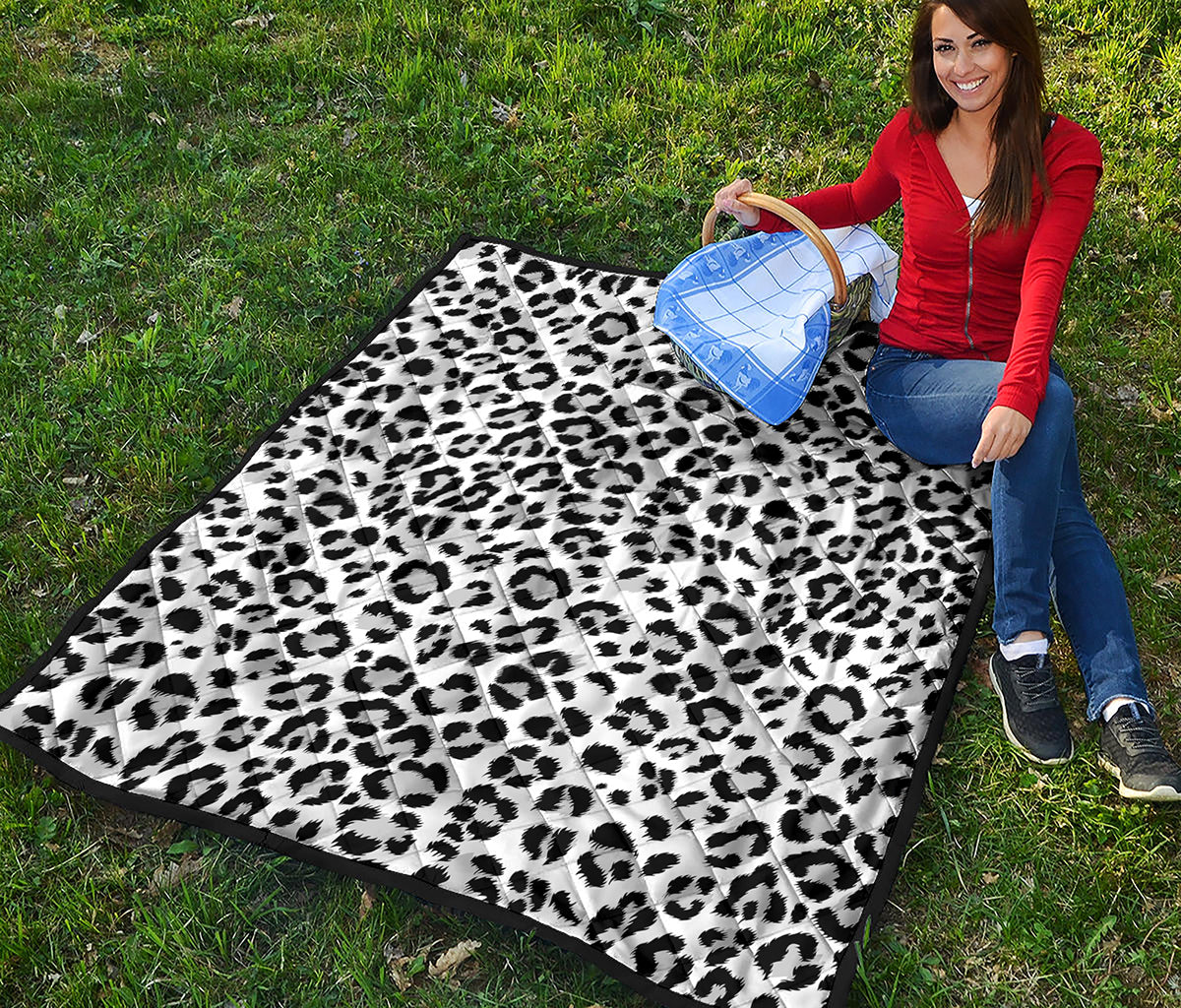 White Leopard Print Quilt