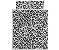 White Leopard Print Quilt Bed Set