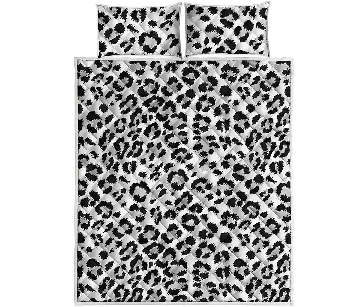 White Leopard Print Quilt Bed Set