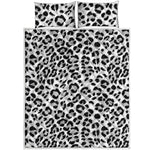 White Leopard Print Quilt Bed Set