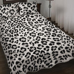 White Leopard Print Quilt Bed Set