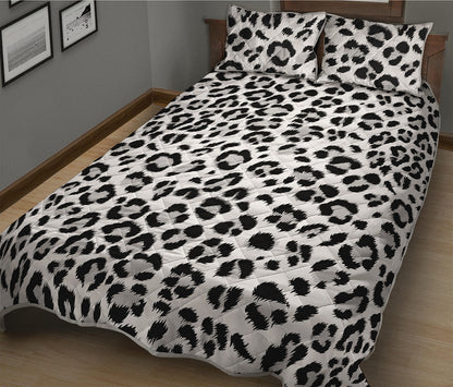White Leopard Print Quilt Bed Set