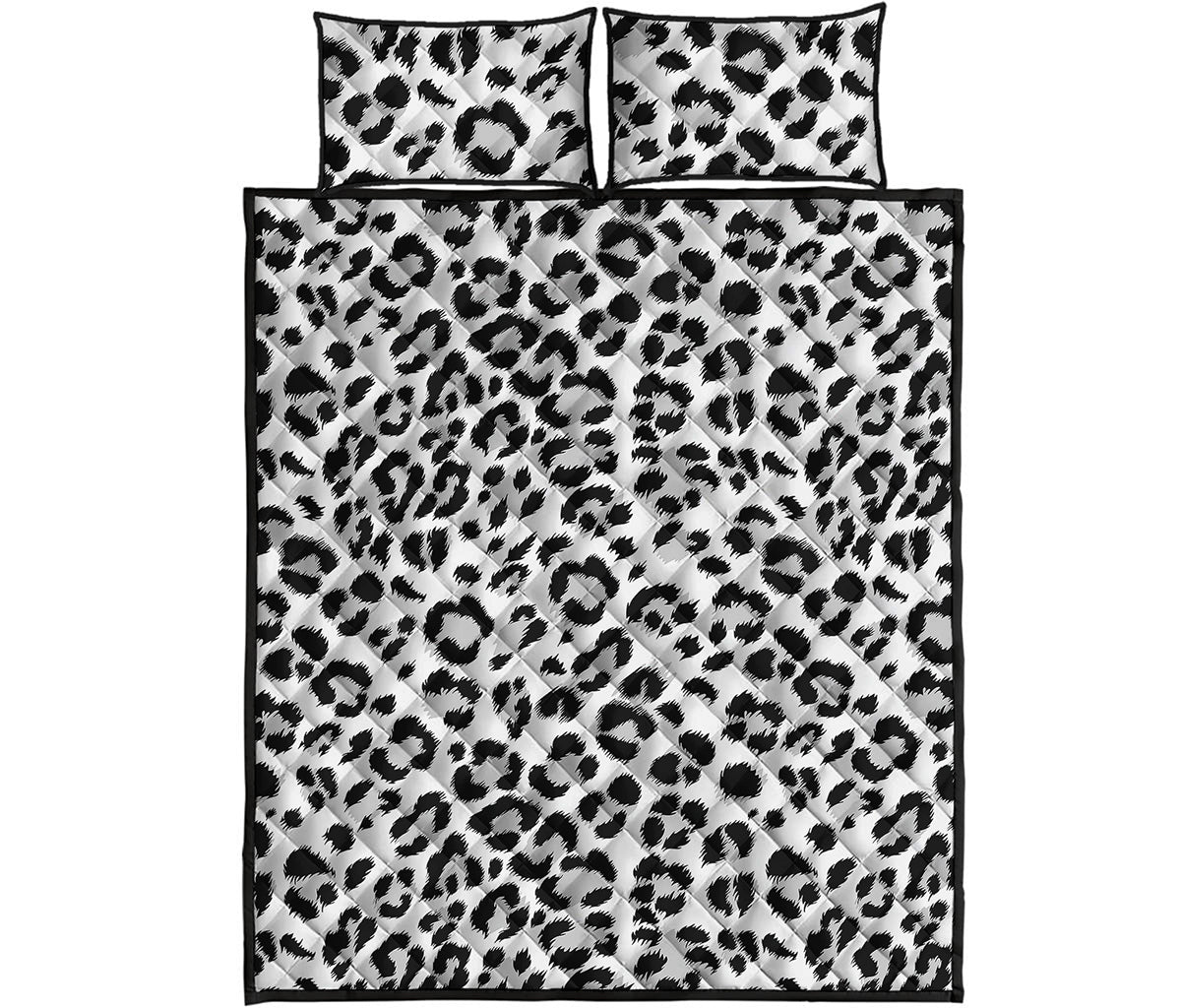 White Leopard Print Quilt Bed Set