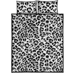 White Leopard Print Quilt Bed Set