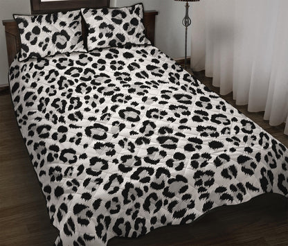 White Leopard Print Quilt Bed Set