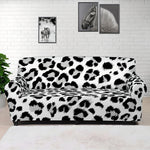 White Leopard Print Sofa Cover