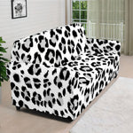 White Leopard Print Sofa Cover