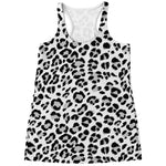 White Leopard Print Women's Racerback Tank Top