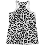 White Leopard Print Women's Racerback Tank Top