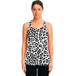 White Leopard Print Women's Racerback Tank Top