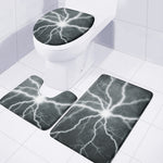 White Lightning Print 3 Piece Bath Mat Set