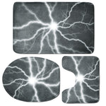 White Lightning Print 3 Piece Bath Mat Set