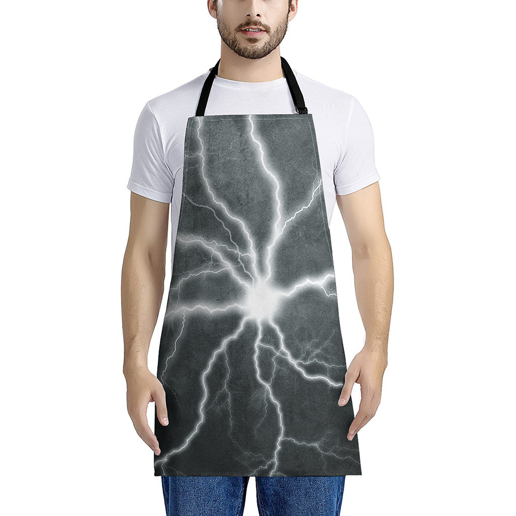 White Lightning Print Apron