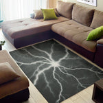 White Lightning Print Area Rug
