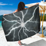 White Lightning Print Beach Sarong Wrap