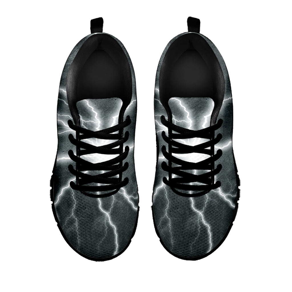 White Lightning Print Black Sneakers