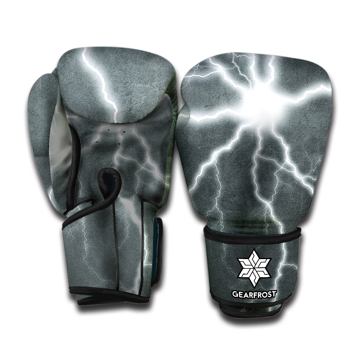 White Lightning Print Boxing Gloves
