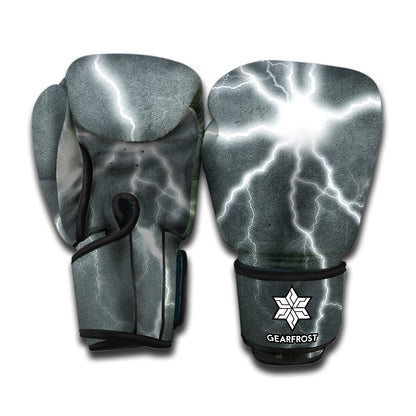 White Lightning Print Boxing Gloves