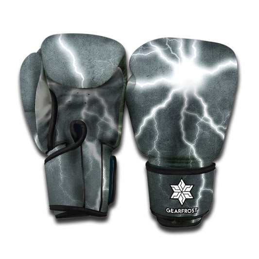 White Lightning Print Boxing Gloves