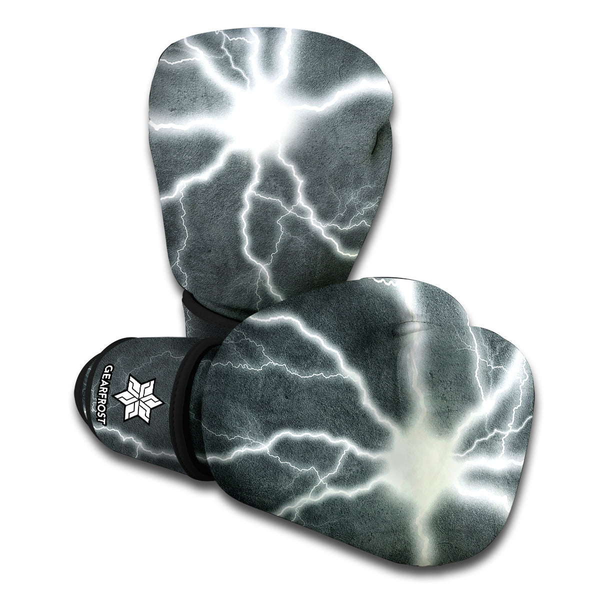 White Lightning Print Boxing Gloves