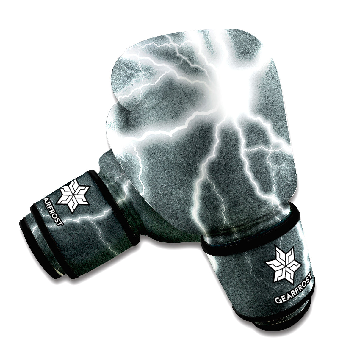 White Lightning Print Boxing Gloves