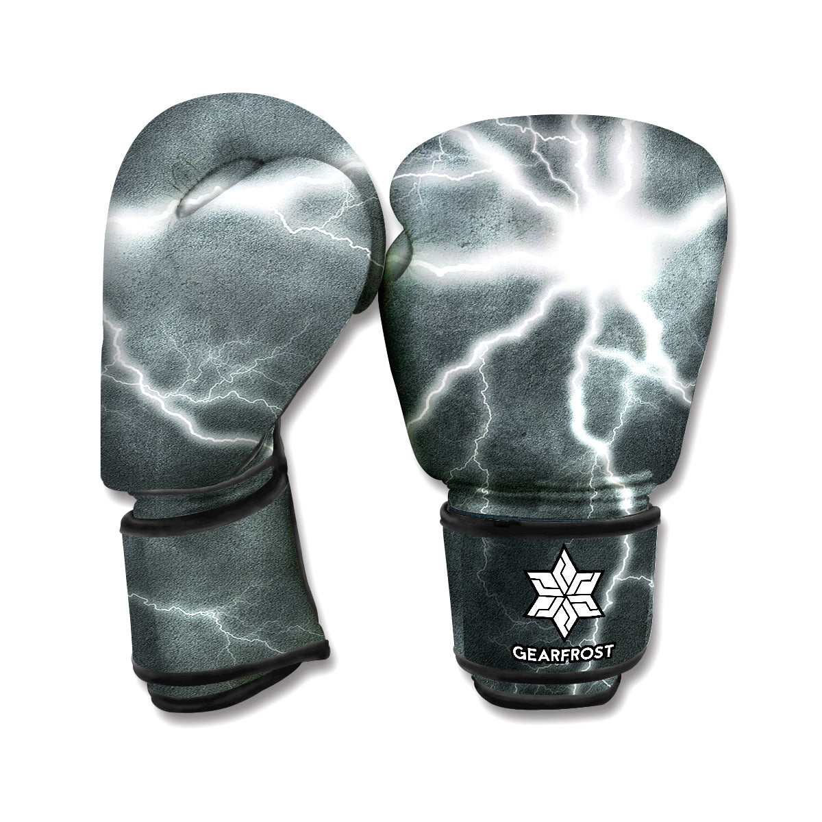 White Lightning Print Boxing Gloves