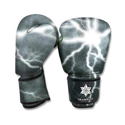 White Lightning Print Boxing Gloves
