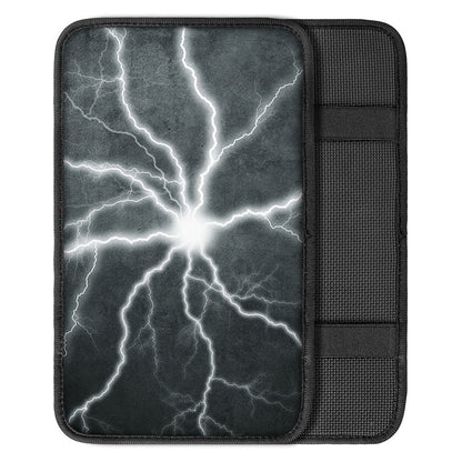 White Lightning Print Car Center Console Cover