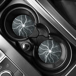 White Lightning Print Car Coasters