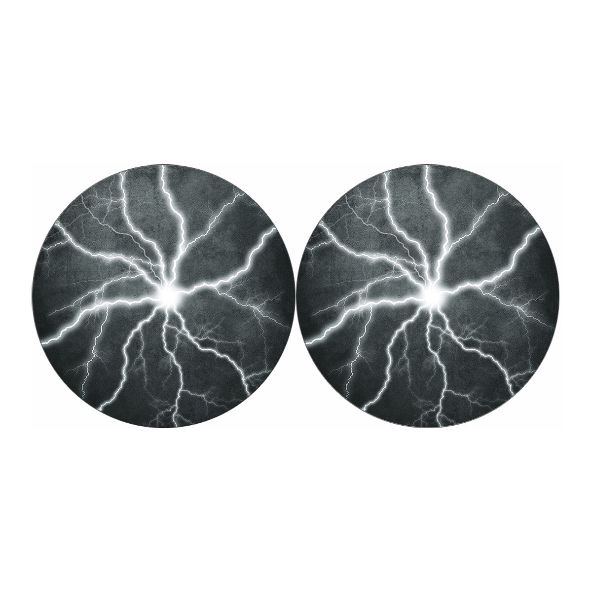 White Lightning Print Car Coasters