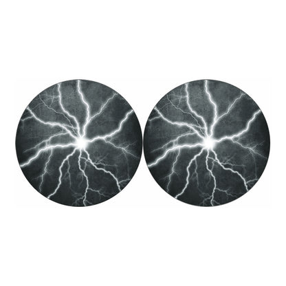 White Lightning Print Car Coasters