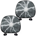 White Lightning Print Car Headrest Covers