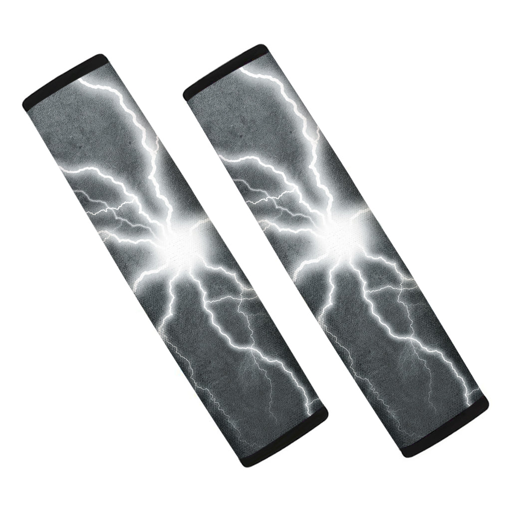 White Lightning Print Car Seat Belt Covers