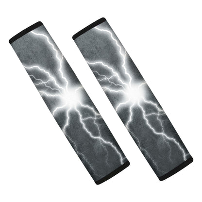 White Lightning Print Car Seat Belt Covers