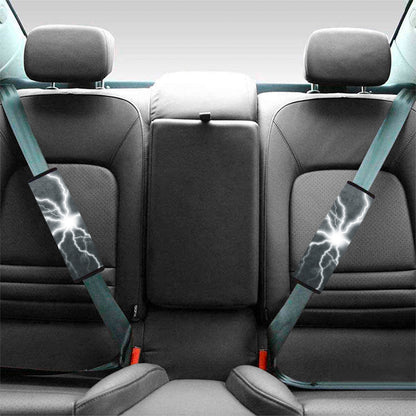 White Lightning Print Car Seat Belt Covers