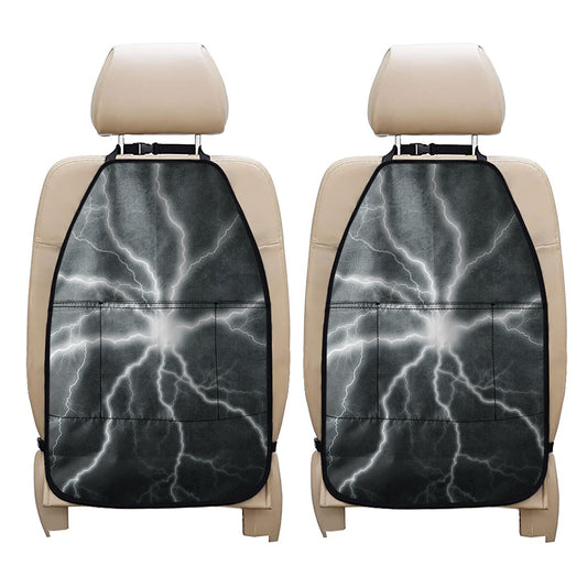 White Lightning Print Car Seat Organizers