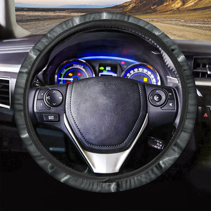 White Lightning Print Car Steering Wheel Cover