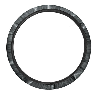 White Lightning Print Car Steering Wheel Cover