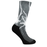 White Lightning Print Crew Socks