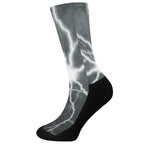 White Lightning Print Crew Socks