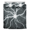 White Lightning Print Duvet Cover Bedding Set