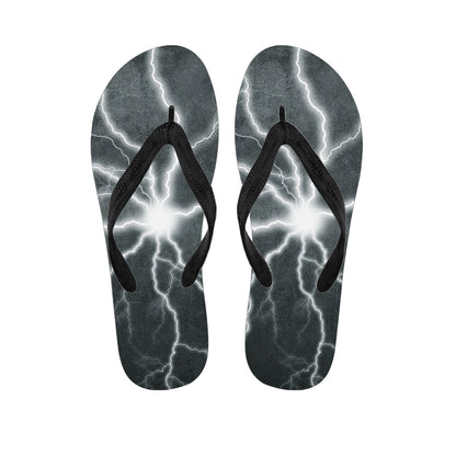 White Lightning Print Flip Flops