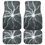 White Lightning Print Front and Back Car Floor Mats