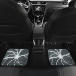 White Lightning Print Front and Back Car Floor Mats