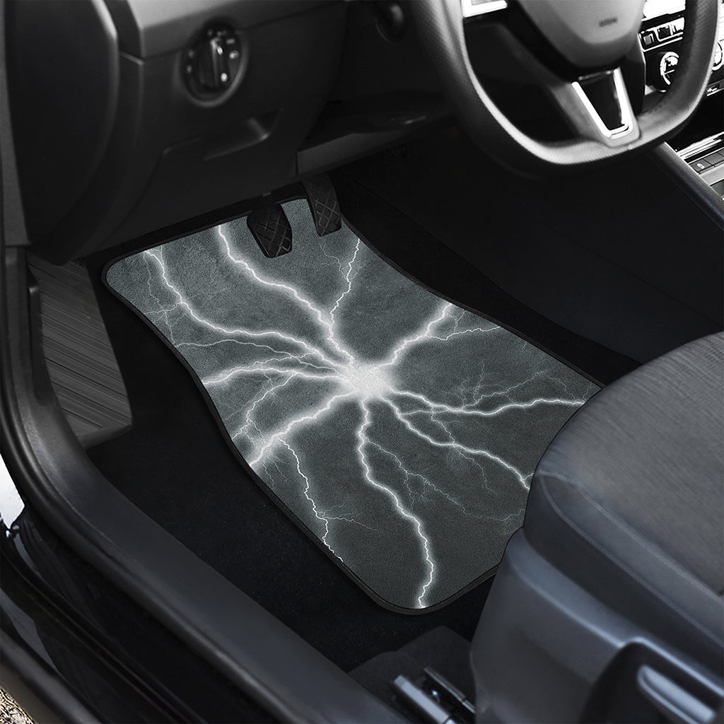 White Lightning Print Front and Back Car Floor Mats