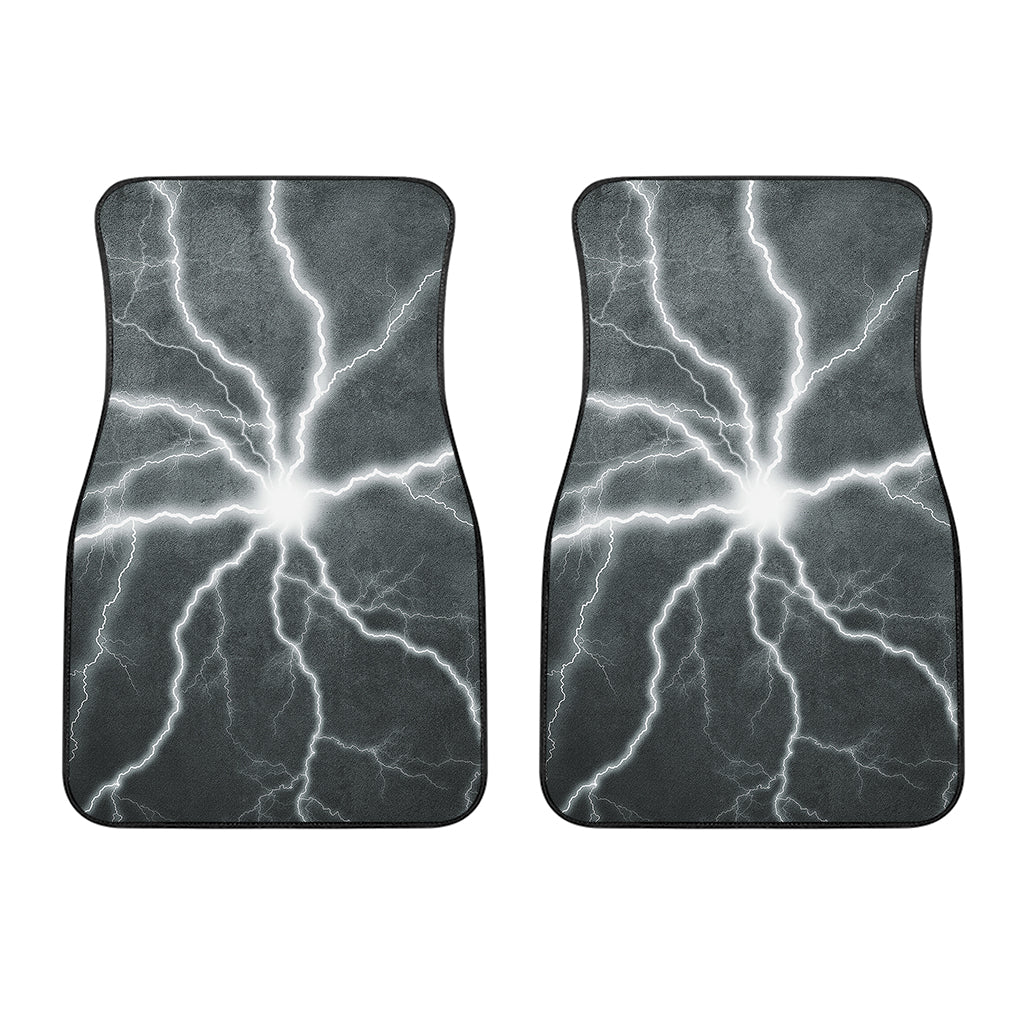 White Lightning Print Front Car Floor Mats