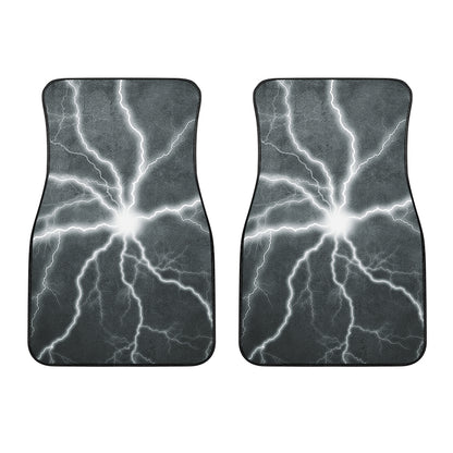 White Lightning Print Front Car Floor Mats
